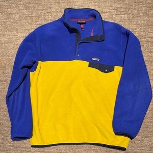 Patagonia Fleece Synchilla Snap-T Fleece Pullover Saltillo Royal Blue/Yellow L